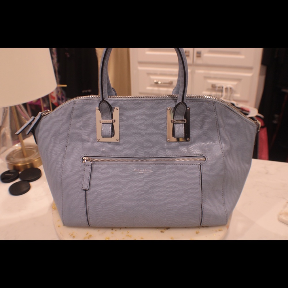 - Light blue Henry Bendel tote, excellent condition